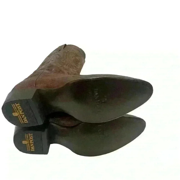 Dan Post Mens Brown Antique Tan Têju Lizard Skin Raleigh Cowboy Boots 8.5 D - Picture 7 of 16